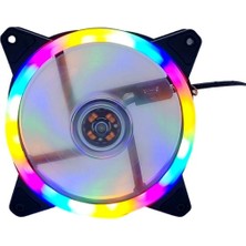 Hubstein ZR-100 1800RPM Rainbow Rgb Kasa Fanı 12 cm 0.3A Renkli Gökkuşağı Fanı