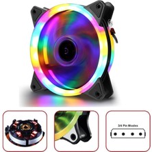 Hubstein ZR-100 1800RPM Rainbow Rgb Kasa Fanı 12 cm 0.3A Renkli Gökkuşağı Fanı