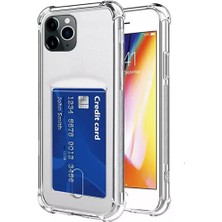 Enfein Iphone 14 Max Ile Uyumlu Kartlıklı Kartvizit Bölmeli Card Case Antişok Kılıf Füme