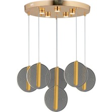 Zage Aydınlatma A Elegance Modern 3 Renk Led'li 6'lı Tasarım Sarkıt Gold Sarı Avize