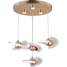 Zage Aydınlatma A Elegance Modern 3 Renk Led'li 4'lü Tasarım Sarkıt Gold Sarı Avize