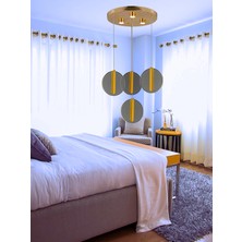 Zage Aydınlatma A Elegance Modern 3 Renk Led'li 4'lü Tasarım Sarkıt Gold Sarı Avize