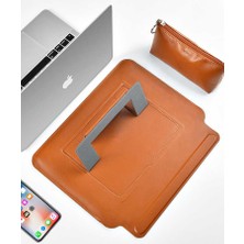 Wiwu Skin Pro MacBook Pro 16 2019 A2141 Uyumlu Çanta & Stand & Kılıf Pu Deri Mıknatıslı Kapak