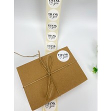 Butik Sosyetik Teşekkür Ederiz Kalpli El Yazılı 40MM Yapışkanlı Sticker Etiket 100 Adet