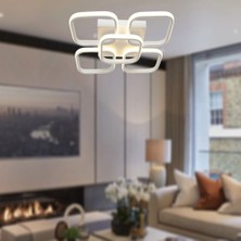 TT Aydınlatma TT302-4+1-BY Kare Tt Aydınlatma Mat Beyaz 5 Li LED Avize