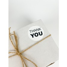 Butik Sosyetik Thank You Yazılı 40 mm Yuvarlak Yapışkanlı Stciker Etiket 120 Adet