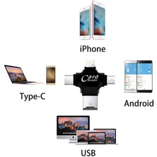 Foxyn Fxn-05 Ios Android Type-C Lightning Usb-A Microsd Tf Kart Okuyucu
