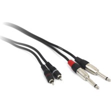 Teknogreen TKS-901 2×6.3mm Mono 2xrca Erkek-Erkek Kablo 1 mt