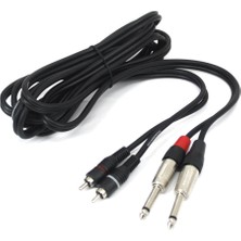 Teknogreen TKS-901 2×6.3mm Mono 2xrca Erkek-Erkek Kablo 1 mt