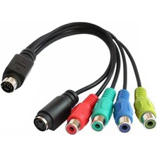 S-Video 7 Pin Erkek To 4 Rca Dişi & 4 Pin S-Video Dişi (2 Adet) Dönüştürücü Adaptör