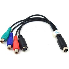 S-Video 9 Pin Erkek To 3 Rca Dişi & 4 Pin S-Video Dişi Dönüştürücü Adaptör