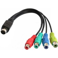 S-Video 7 Pin Erkek To 4 Rca Dişi Dönüştürücü Adaptör