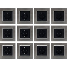 Ovivo Bakır Topraklı Priz Çerçeveli 12 Adet