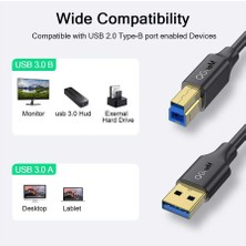 Qgeem QG-CVQ20 Usb-A 3.0 To Usb-B 3.0 Kablo 183 cm Yazıcı Kablosu 5 Gbps Veri Aktarım