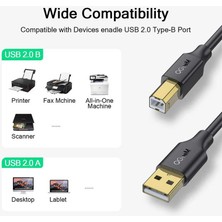 Qgeem QG-CVQ23 Usb-A To Usb-B Kablo 183 cm Yazıcı Kablosu 480 Mbps Veri Aktarım