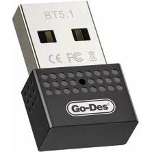 Go-Des Go Des GD-BT112 USB Bluetooth Adaptör V5.1 2.4 Ghz 3 Mbps Aktarım Hızı