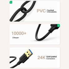 Qgeem QG-CVQ19 USB To USB Kablo 183 cm 5 Gbps Yüksek Hızlı Veri Aktarım Kablousu Altın Kaplama