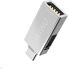 Wiwu T02 Type-C Hub USB 3.0 5 Gbps Veri Aktarımı Alüminyum Alaşım Kompart Tasarım