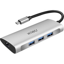 Wiwu Alpha 631STR 6 In 1 Type-C Hub RJ45 Ethernet + USB 3.0 + Sd Çoğaltıcı Adaptör