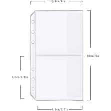 Kalesı 12 Adet A6 6 Delikli Para Düzenleyici Zarf - Şeffaf (Yurt Dışından)