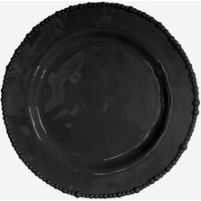 Siyah Melamin Yemek Tabağı 28 cm