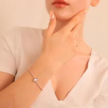 Ravza Gümüş 925 Ayar Gümüş Ananas Motifli Su Yolu Bileklik