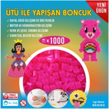 Nusrat Bilişim Ütü ile Yapışan 1000'li Pembe Boncuk-Tabla-Cımbız 3'lü Set