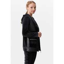 Sementa Kapitone Yelekli Üçlü Kadife Eşofman Takım - Siyah