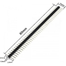 Wozlo 1X40 Pin 15MM Erkek Pin Header 180 Derece - 4 Adet