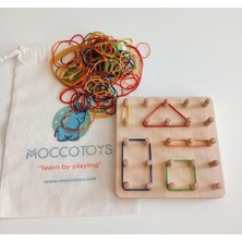 Montessori Toddler Geoboard Geometri Oyunu 5x5 (Eğitici Kartlı)