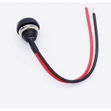 Roba 12MM PBS-33B 2 Pin Push Buton Siyah 20CM Kablolu On Off 1A 250V Mini Yuvarlak Su Geçirmez Anahtar