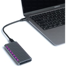 Dark USB 3.2 Gen2 Type C - M.2 NVMe & NGFF SATA SSD RGB LED'Lİ Disk Kutusu
 (DK-AC-DSEM5)