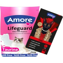 Amore Lifeguard Yavru Kedi Süt Tozu 240GR, Biberon, Fiona 5li Ciğerli Krema Atıştırmalık Kedi Ödülü