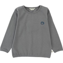 Little Gusto Uzun Kollu Sweat Body Üst Gri Organik Pamuk