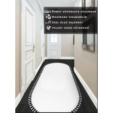 Valery Home Oval Comfort Puffy Ponpon Saçaklı Peluş Yolluk Beyaz