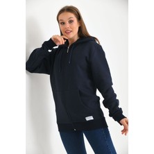 Moviment Lacivert Kapüşonlu ve Kanguru Cep Detaylı Sweatshirt