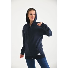 Moviment Lacivert Kapüşonlu ve Kanguru Cep Detaylı Sweatshirt