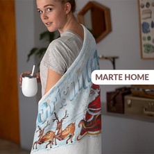 Marte Home Yılbaşı & Christmas Desenli Çift Taraf Baskılı 100X170 cm Polar Tv Battaniyesi
