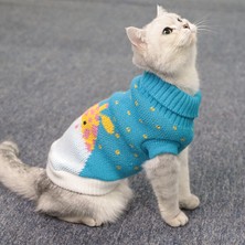 Hwei Kışlık Balıkçı Yaka Örgü İki Bacak Kedi Kıyafeti (Yurt Dışından)