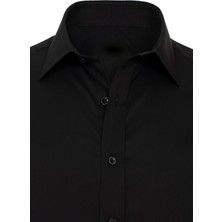 R-Germen Mavi ve Beyaz Mat Saten 2'li Slim Fit Gömlek