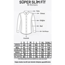 R-Germen Erkek Siyah Süper Slim Fit Likralı Gömlek