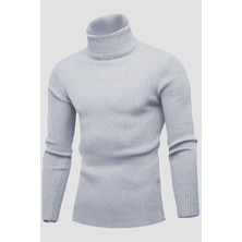 Hanclo Unisex 2’li Hazır Paket Siyah - Gri Balıkçı Yaka Kaşkorse Şardonlu Slimfit Boğazlı Kazak