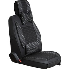 Mk Express alfa Romeo 156 Lüks Deri Oto Koltuk Kılıfı Ön/arka Set Siyah/beyaz