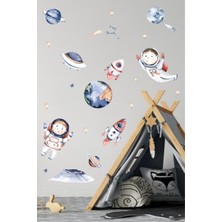 Duende Sticker - Küçük Astronotlar Uzay Temalı Dekoratif Çocuk Odası Stickerı