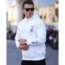 Amor Man Kapüşonlu Dijital Baskılı Tam Kışlık %100 Pamuk 3iplik Oversize Erkeksweatshırt