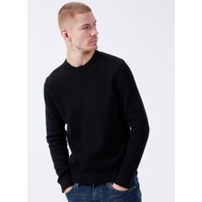 Only & Sons Bisiklet Yaka Düz Siyah Erkek Kazak 22022855_ONSPHIL 12 Struc Crew Knit
