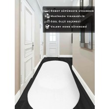Valery Home Oval Comfort Puffy Overloklu Peluş Yolluk Beyaz