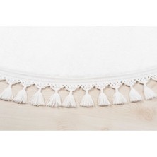 Valery Home Yuvarlak Comfort Puffy Ponpon Saçaklı Peluş