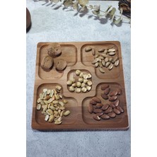 Koza Wood Art Masif Ahşap Çerezlik - Kahvaltı - Kahve - Meyve Sunum Tabağı Tabak Naturel