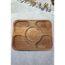 Koza Wood Art Masif Ahşap Çerezlik - Kahvaltı - Kahve - Meyve Sunum Tabağı Tabak Naturel